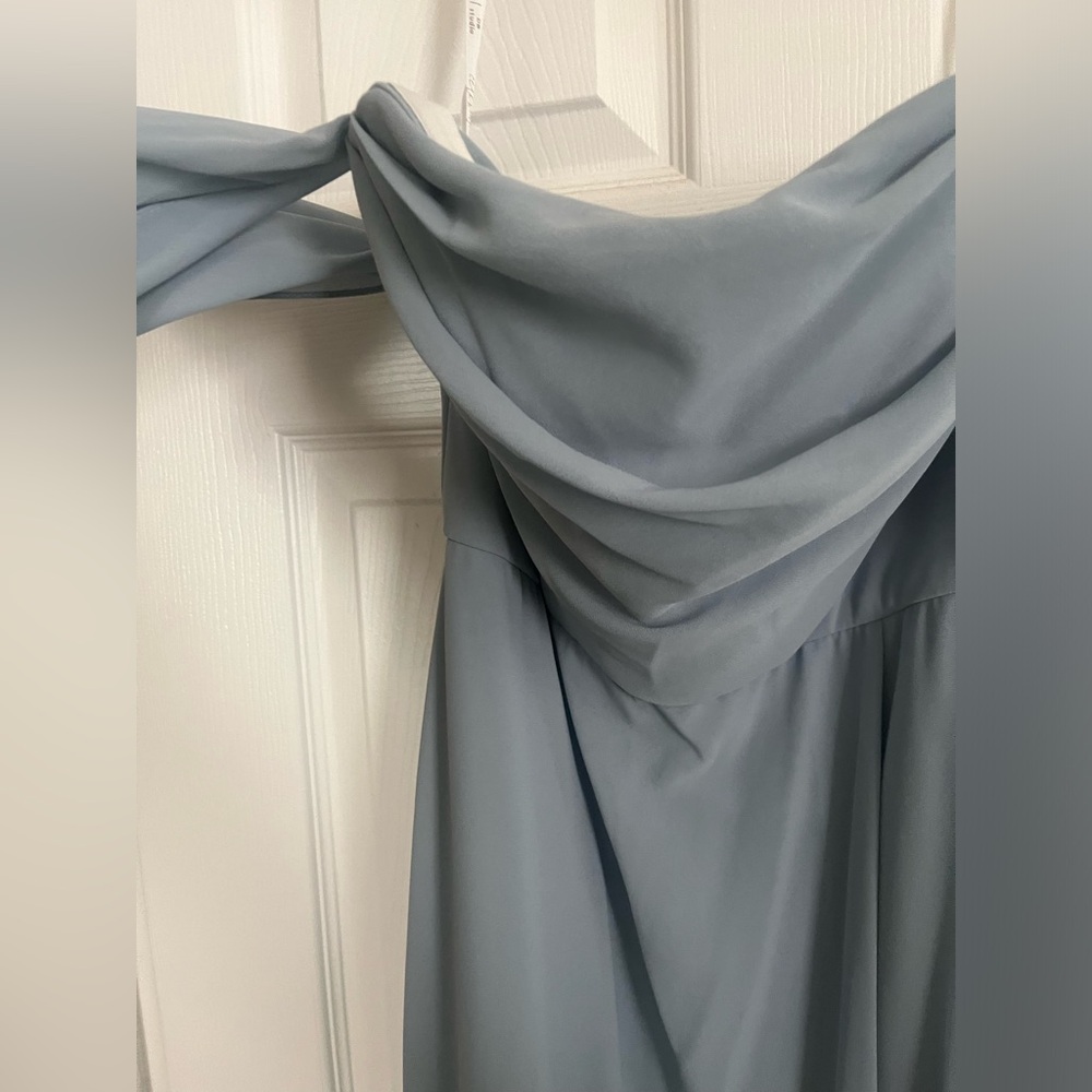 Dusty Blue Off the shoulders dress